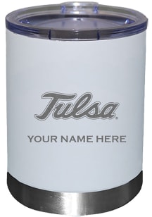 Tulsa Golden Hurricane Personalized Laser Etched 12oz Lowball Tumbler - White