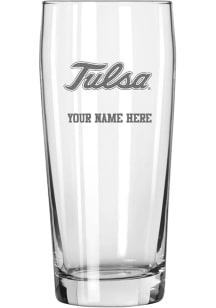 Tulsa Golden Hurricane Personalized Etched 16oz Pub Pilsner Glass - White