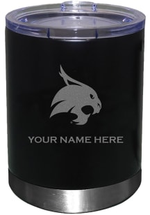 Texas State Bobcats Personalized Etched 12 oz Stainless Steel Stemless - Black