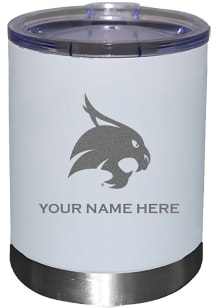Texas State Bobcats Personalized Laser Etched 12oz Lowball Tumbler - White