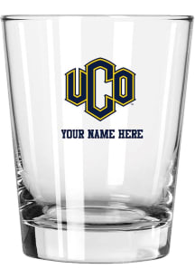 Central Oklahoma Bronchos Personalized 15oz Double Old Fashioned Rock Glass - White
