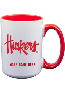 Nebraska Cornhuskers Personalized Ceramic Mug - White
