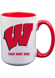 Wisconsin Badgers Personalized Ceramic Mug - White
