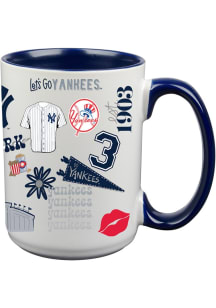 New York Yankees Inner Color Ceramic Mug - Navy Blue
