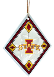 Iowa State Cyclones Art Glass Design Ornament - Red