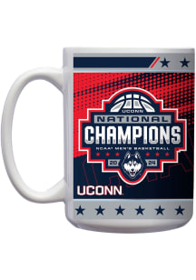 UConn Huskies 2024 NCAA Mens National Champs 15oz Ceramic Mug - White