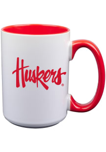 Nebraska Cornhuskers Inner Color Ceramic Mug - White
