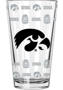 Iowa Hawkeyes Sandblasted Design Pint Glass - White