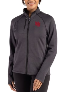 Cutter and Buck Nebraska Cornhuskers Womens Black Vault Peshastin Long Sleeve Full Zip Jacket