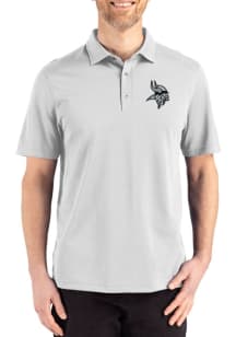 Cutter and Buck Minnesota Vikings Mens Grey Mono Advantage Refresh Short Sleeve Polo
