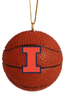 Illinois Fighting Illini Basketball Design Ornament - Orange