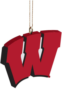 Wisconsin Badgers 3-D Logo Resin Ornament - Red