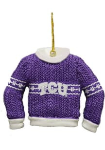 TCU Horned Frogs Ugly Sweater Ornament - Purple