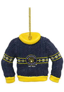 Milwaukee Brewers Ugly Sweater Ornament - Navy Blue