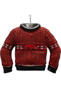 Arkansas Razorbacks Ugly Sweater Ornament - Cardinal