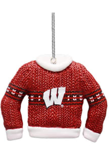 Wisconsin Badgers Ugly Sweater Ornament - Cardinal