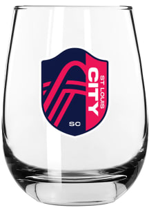 St Louis City SC 15 oz Color Logo Stemless Wine Glass - Red