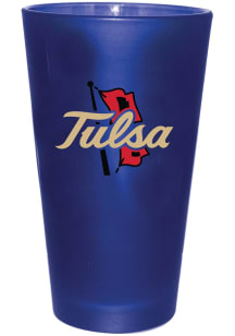 Tulsa Golden Hurricane 16 oz Frosted Color Logo Pint Glass - Blue