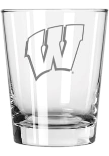 Wisconsin Badgers 15oz Etched Logo Rock Glass - Cardinal