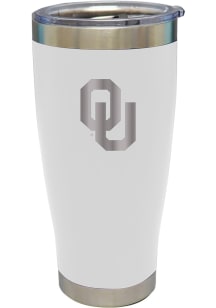 The Memory Company Oklahoma Sooners 20oz Stainless Steel Etched Stainless Steel Tumbler - White