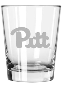 Pitt Panthers 15oz Etched Rock Glass - White