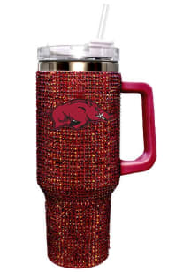 The Memory Company Arkansas Razorbacks 40oz Bling Stainless Steel Tumbler - Cardinal