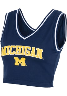 Michigan Wolverines Womens Blue Layup Tank Top