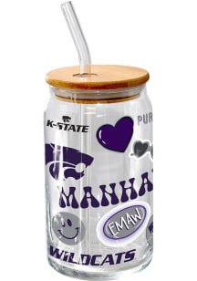 K-State Wildcats 16oz Local Glass Can Pint Glass - Purple