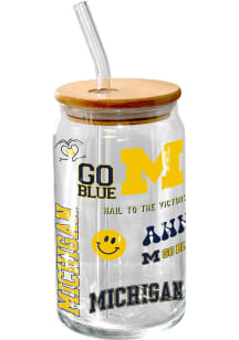 Michigan Wolverines 16oz Local Glass Can Pint Glass - Yellow