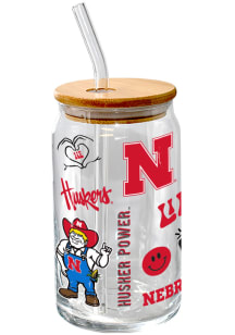 Nebraska Cornhuskers 16oz Local Glass Can Pint Glass - Red