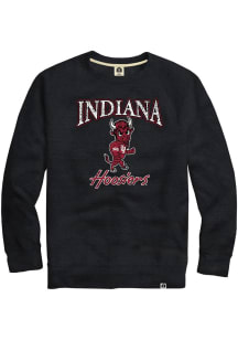Rally Indiana Hoosiers Mens Black Triblend Vintage Number One Long Sleeve Fashion Sweatshirt