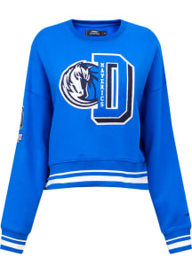 Pro Standard Dallas Mavericks Womens Blue Mash Up Crew Sweatshirt