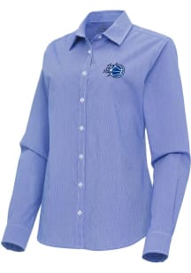 Antigua Orlando Magic Womens Porter Long Sleeve Blue Dress Shirt