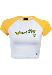 Hype and Vice William & Mary Tribe Womens Gold Homerun Short Sleeve T-Shirt