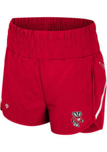 Colosseum Wisconsin Badgers Womens White Levitation Shorts