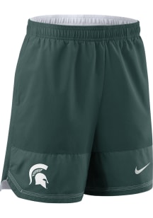 Nike Michigan State Spartans Mens Green DriFit Knit Practice Shorts