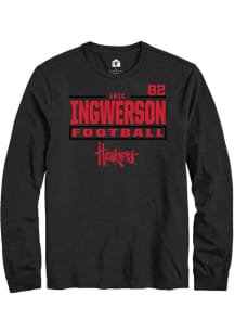 Eric Ingwerson  Nebraska Cornhuskers Black Rally Football NIL Stacked Box Long Sleeve T Shirt