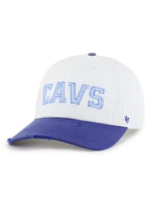 47 Cleveland Cavaliers Hardwood Classics Worn Script Clean Up Adjustable Hat - White
