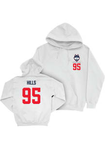 Melvin Hills Campus Ink UConn Huskies Youth NIL Logo Long Sleeve Player Hoodie White