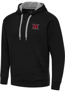 Antigua Miami RedHawks Mens Black Victory Long Sleeve Hoodie