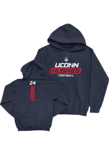Dashun Reeder Campus Ink UConn Huskies Youth NIL Rush Long Sleeve Player Hoodie Navy Blue