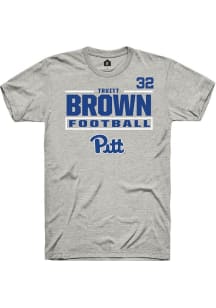 Truitt Brown Pitt Panthers Ash Football NIL Stacked Box Short Sleeve Player T Shirt