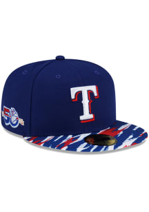 New Era Texas Rangers Mens Black Stripe Patch 59FIFTY Fitted Hat