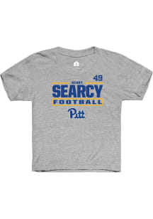Henry Searcy Pitt Panthers Youth Grey NIL Stacked Box Player Tee