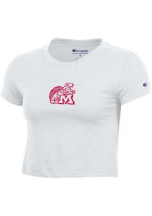Champion Maryland Terrapins Womens White Baby Short Sleeve T-Shirt