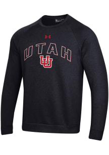 Under Armour Utah Utes Mens Black Arch Mascot All Day Long Sleeve Crew Sweatshirt