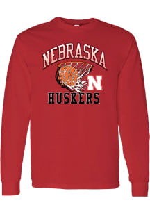 Summit Sportswear Nebraska Cornhuskers Red Basketball Net Long Sleeve T Shirt