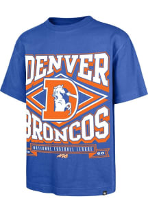 47 Denver Broncos Blue Retro Heater Foundation Short Sleeve Fashion T Shirt