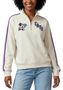 K-State Wildcats Womens White Varsity Qtr Zip
