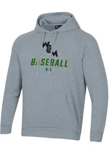 Under Armour William & Mary Tribe Mens Grey Baseball Rival Long Sleeve Hoodie
